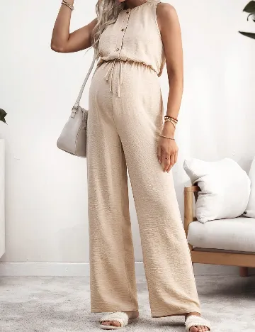 Salopeta SHEIN Maternity, crem