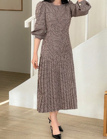 Rochie lunga Dazy, maro