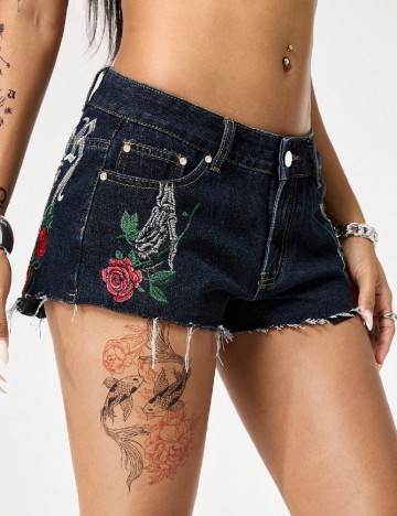 Pantaloni scurti Romwe, bleumarin