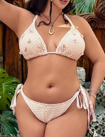 Costum de baie SHEIN CURVE, crem