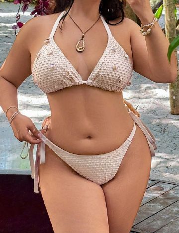 Costum de baie SHEIN CURVE, crem