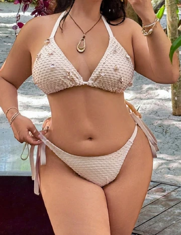 Costum de baie SHEIN CURVE, crem