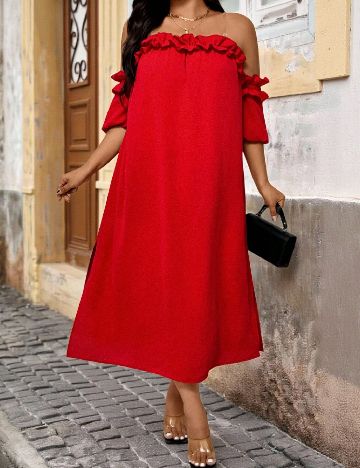Rochie lunga SHEIN CURVE, rosu