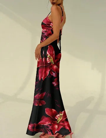 Rochie lunga SHEIN, negru/rosu