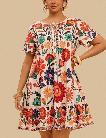 Rochie scurta SHEIN CURVE, floral print
