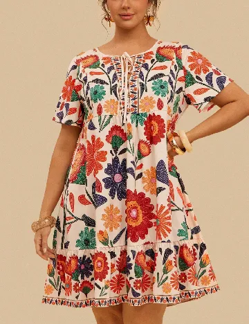Rochie scurta SHEIN CURVE, floral print