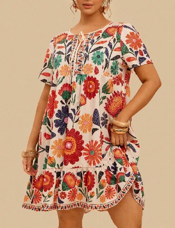 Rochie scurta SHEIN CURVE, floral print