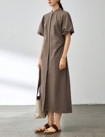 Rochie medie Dazy, maro