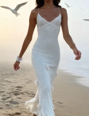 Rochie de plaja SHEIN, alb