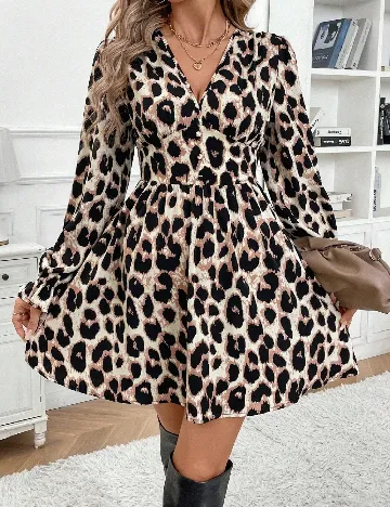 Rochie scurta SHEIN, animal print