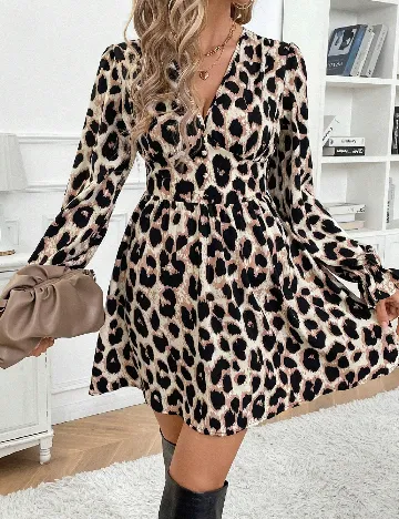 Rochie scurta SHEIN, animal print
