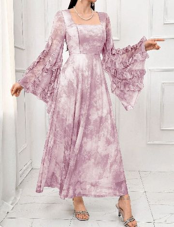Rochie lunga SHEIN, mov/alb