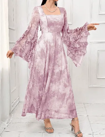 Rochie lunga SHEIN, mov/alb