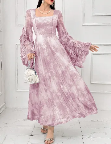Rochie lunga SHEIN, mov/alb