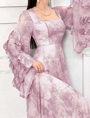 Rochie lunga SHEIN, mov/alb