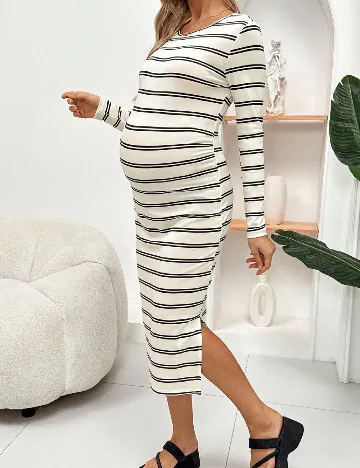 Rochie medie SHEIN Maternity, ecru