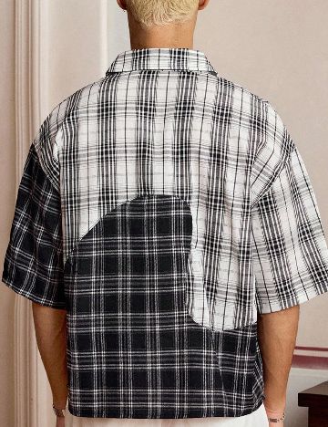Camasa SHEIN, negru/alb
