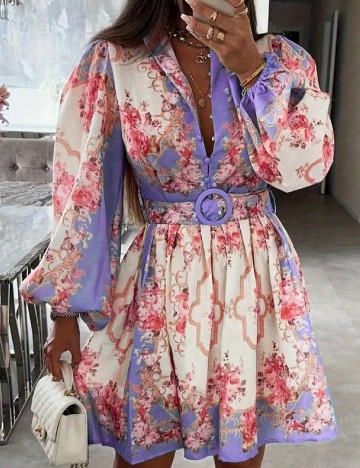 Rochie scurta SHEIN, floral print