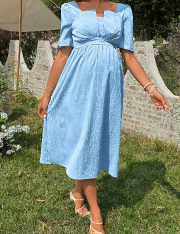 Rochie medie SHEIN Maternity, albastru