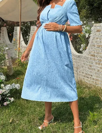 Rochie medie SHEIN Maternity, albastru