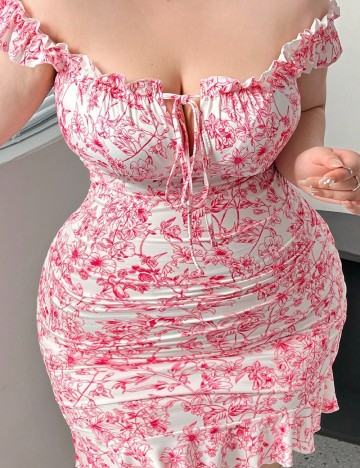 Rochie scurta SHEIN CURVE, roz