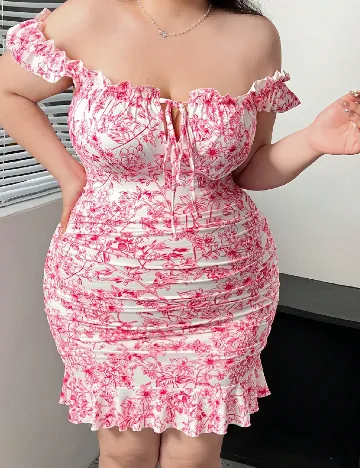 Rochie scurta SHEIN CURVE, roz