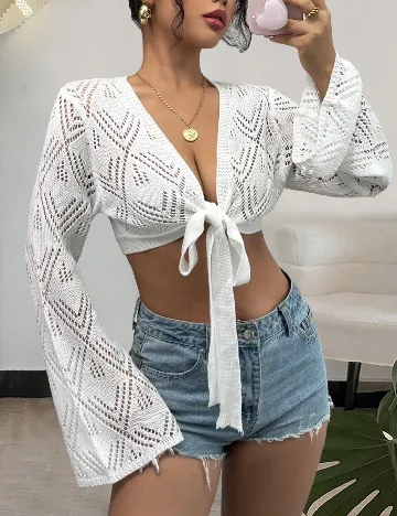 Bolero SHEIN, alb
