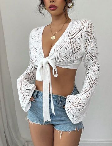 Bolero SHEIN, alb