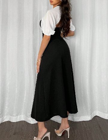 Rochie lunga SHEIN, negru/alb