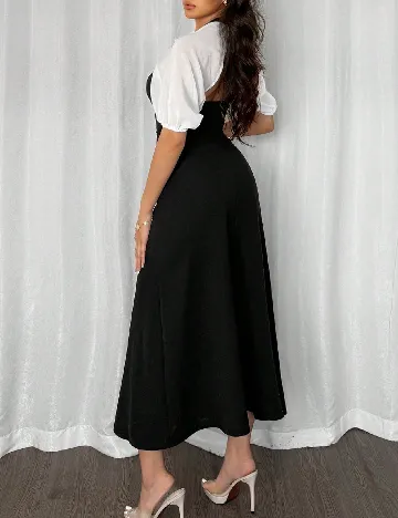 Rochie lunga SHEIN, negru/alb