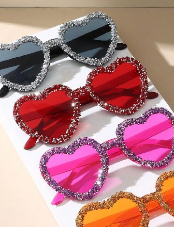 Set ochelari de soare 3 perechi SHEIN, rosu