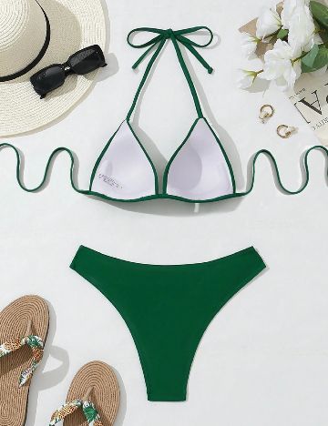 Costum de baie SHEIN, verde