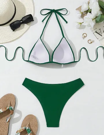 Costum de baie SHEIN, verde