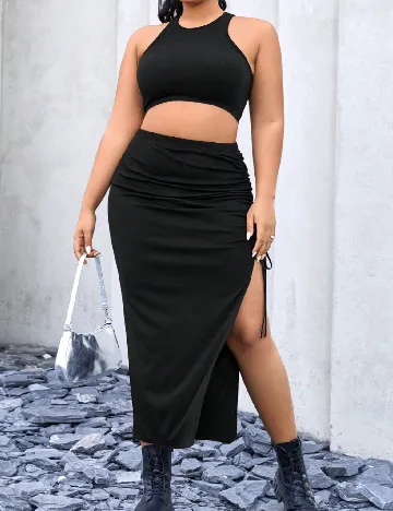 Fusta SHEIN CURVE, negru