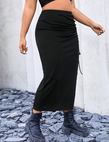 Fusta SHEIN CURVE, negru