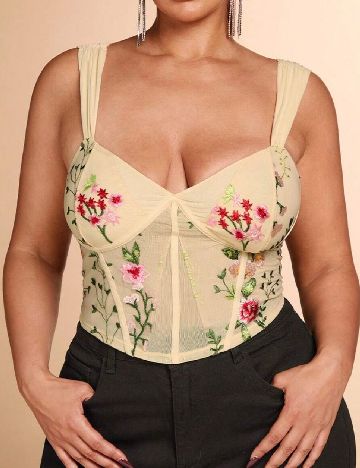 Top SHEIN CURVE, crem