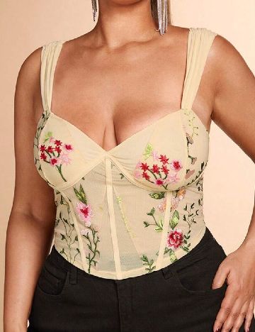 Top SHEIN CURVE, crem