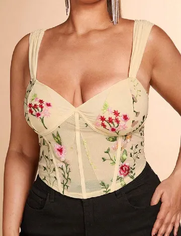 Top SHEIN CURVE, crem