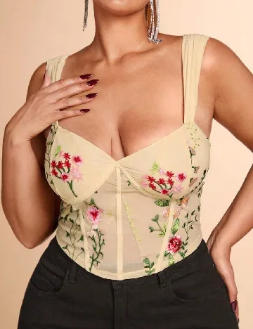 Top SHEIN CURVE, crem