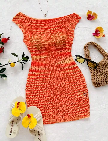 Rochie scurta SHEIN, portocaliu