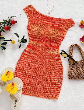 Rochie scurta SHEIN, portocaliu