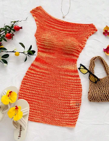 Rochie scurta SHEIN, portocaliu