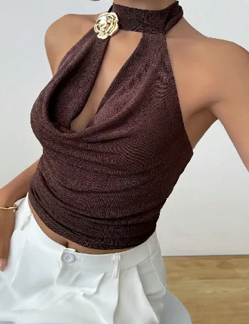 Top SHEIN, maro inchis
