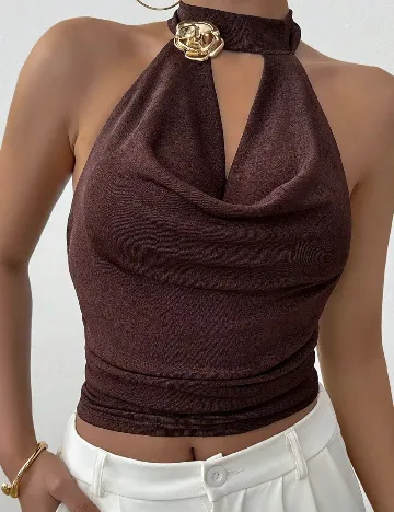 Top SHEIN, maro inchis