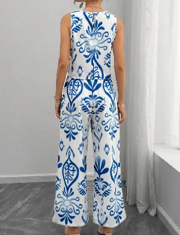 Compleu SHEIN Maternity, alb/albastru