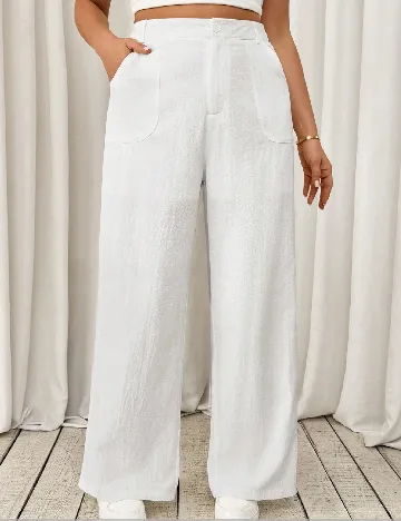 Pantaloni SHEIN CURVE, alb