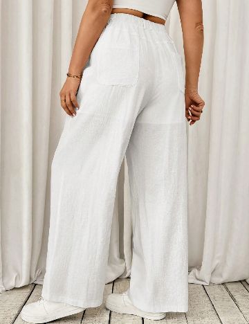 Pantaloni SHEIN CURVE, alb