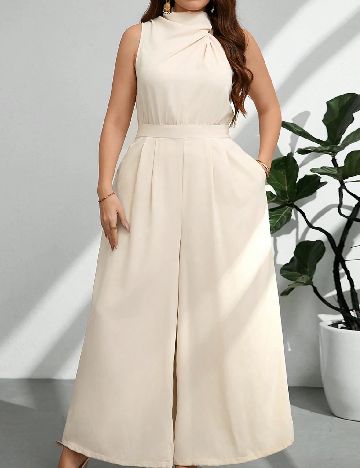 Salopeta SHEIN CURVE, crem