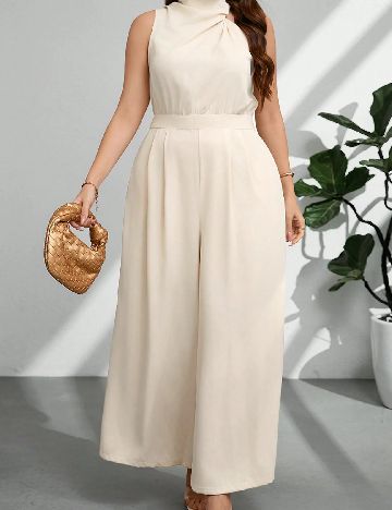 Salopeta SHEIN CURVE, crem