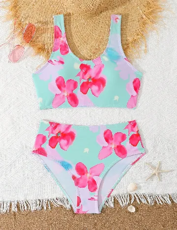 Costum de baie Shein Kids, mix culori